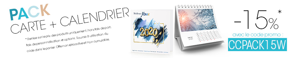 Pack 15% carte de voeux + calendrier