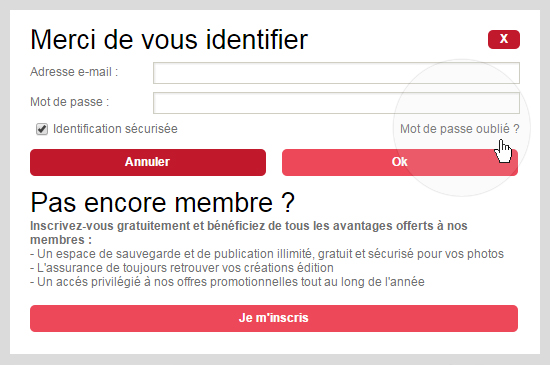 Mot de passe oublié