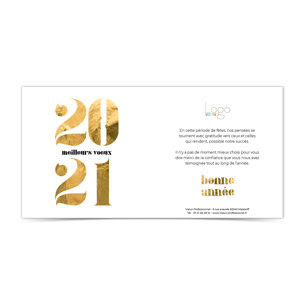 Cartes de voeux 2021 pour entreprises  Voeux professionnel