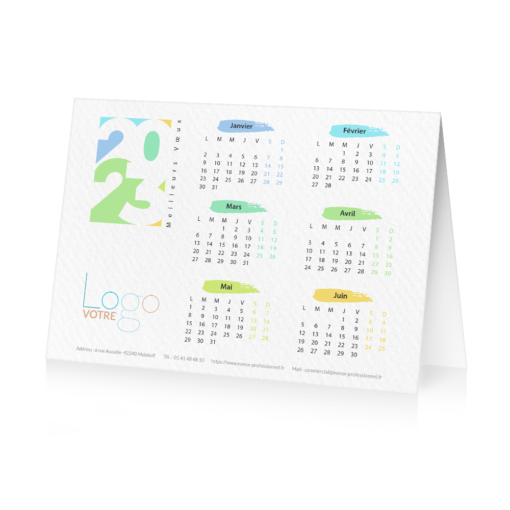 Carte calendrier 2023 Beige