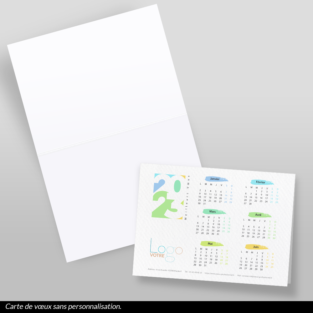 Carte calendrier 2023 Beige