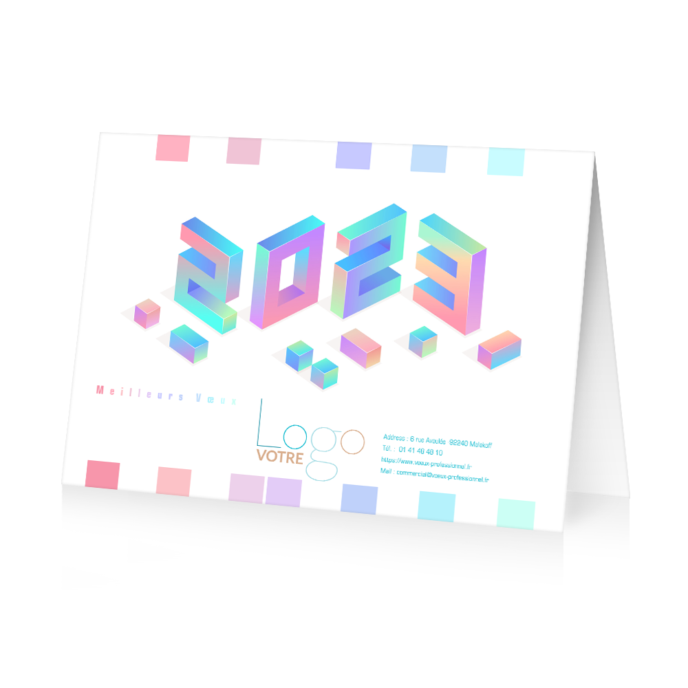 Carte calendrier 2023 Cubes