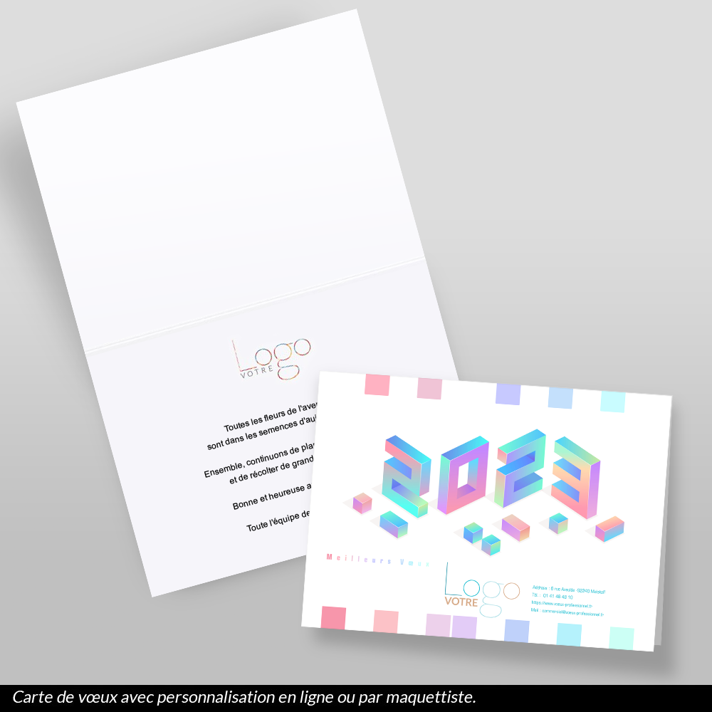 Carte calendrier 2023 Cubes