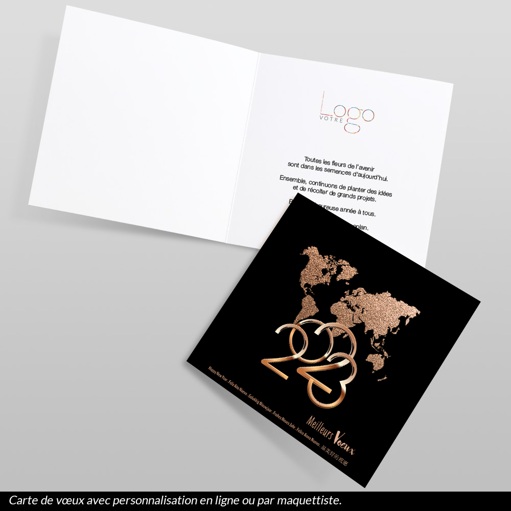Carte de voeux 2023 - Doré rose