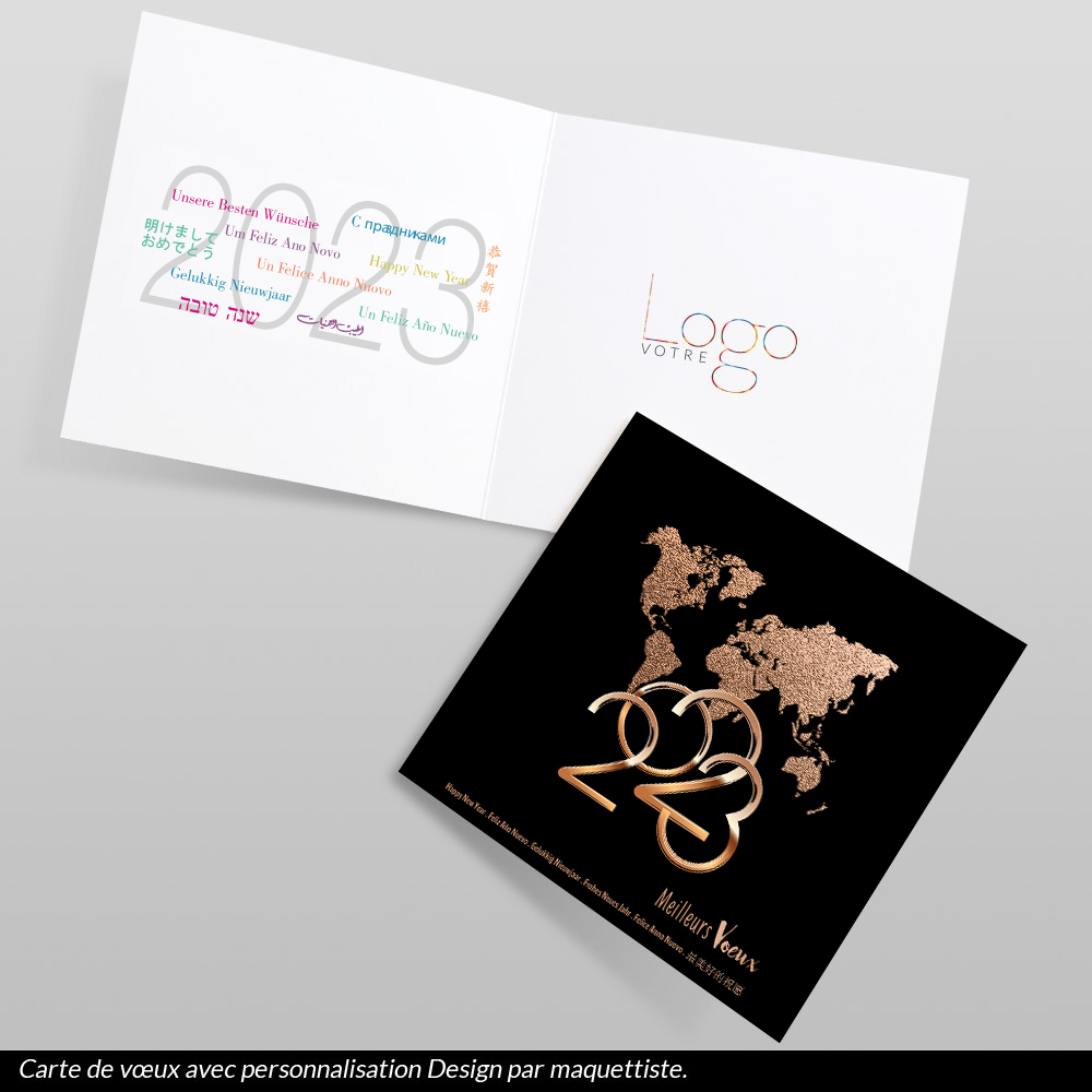 Carte de voeux 2023 - Doré rose