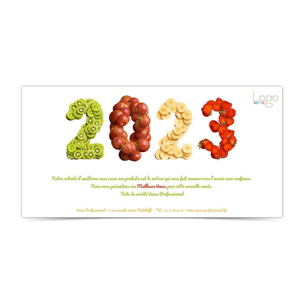 Carte de Voeux Virtuelle 2023 Statique - Fruitée