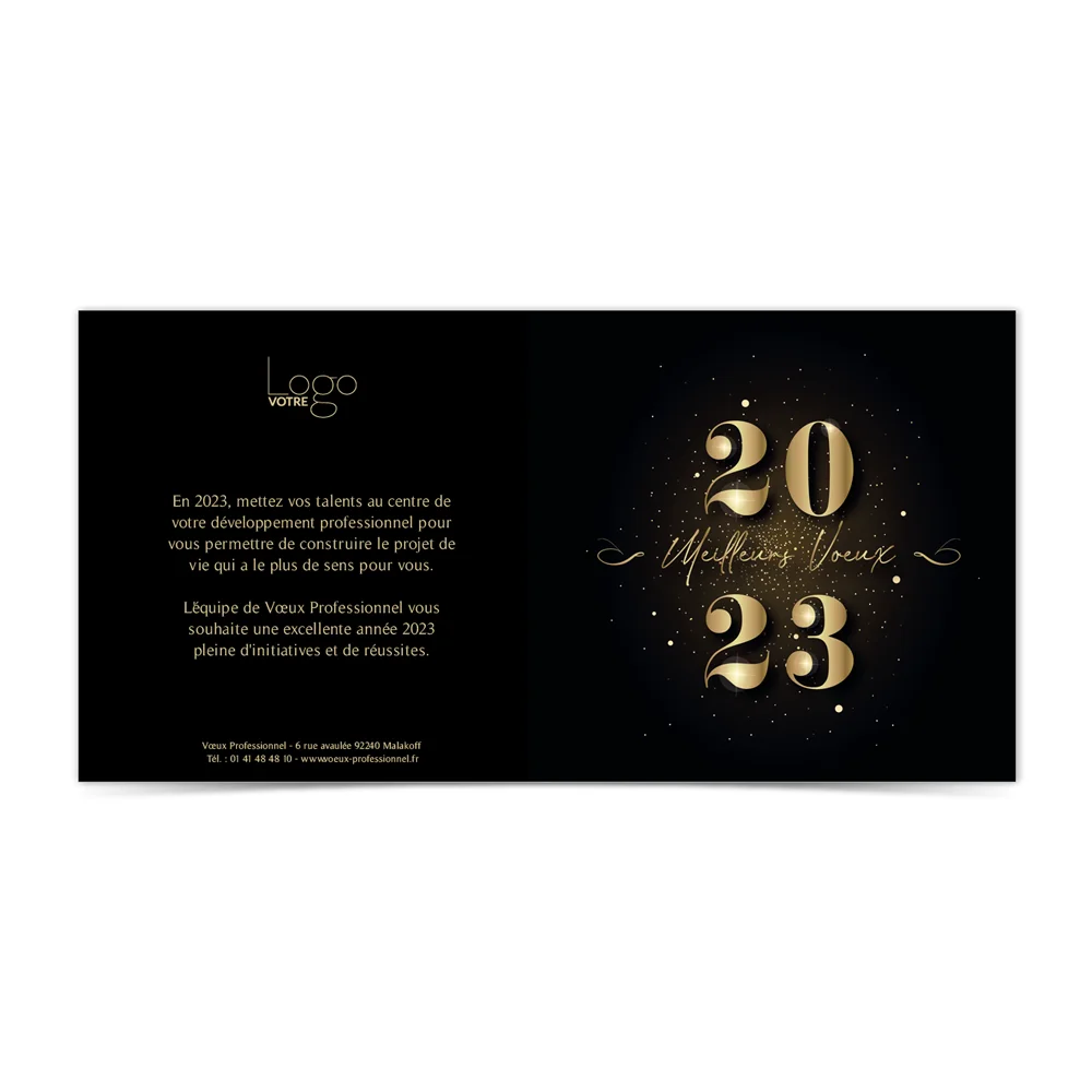 Carte de voeux 2023 Statique - Luxe Dorée