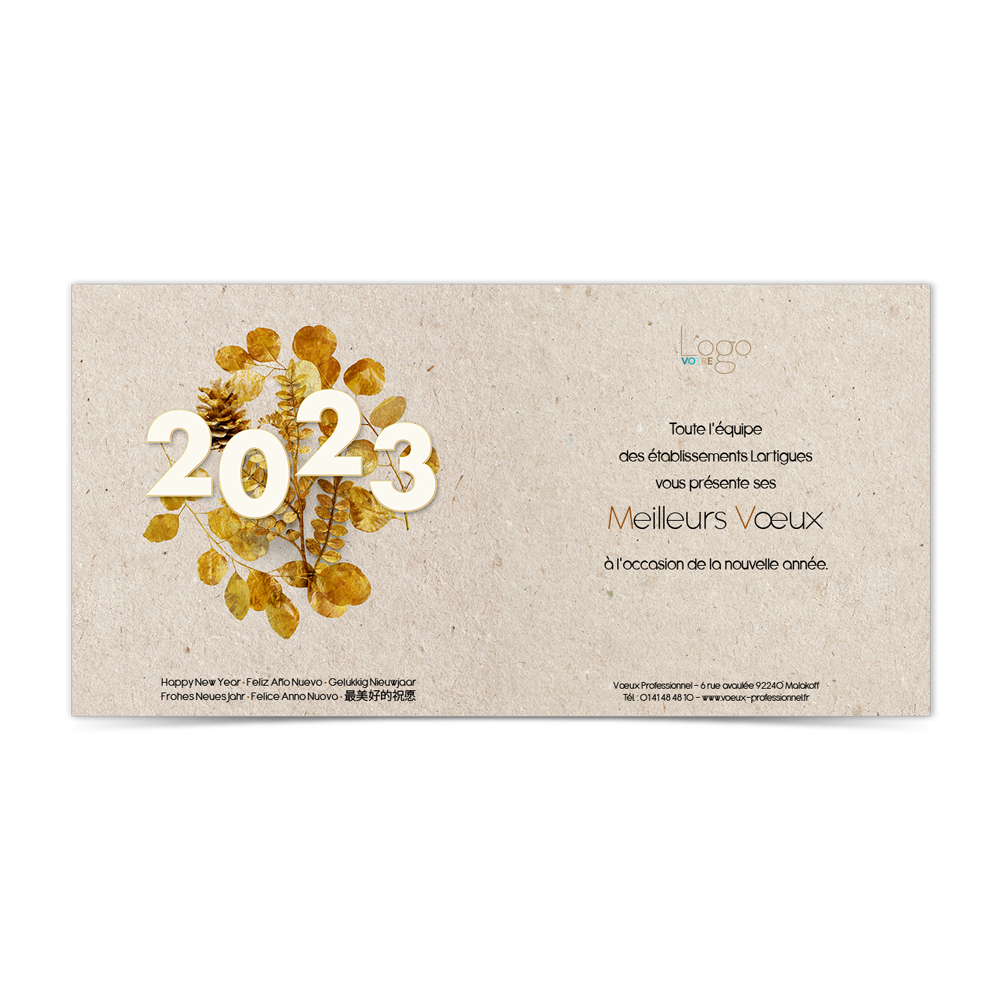 Carte de voeux 2023 Statique - Houx