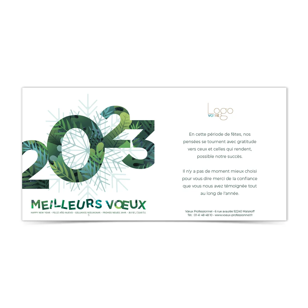 Carte de voeux 2023 Statique - Flocon Exotique
