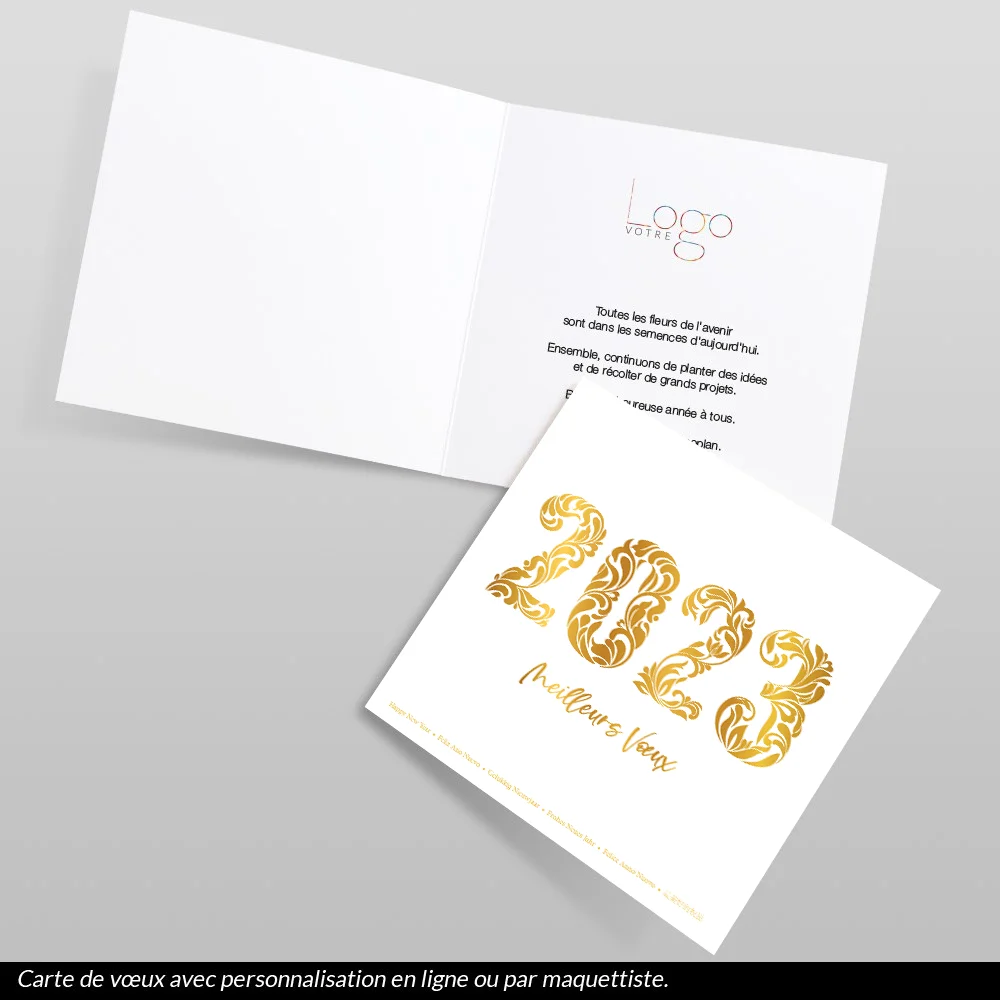 Carte de voeux 2023 - Arabesques BLANCHE