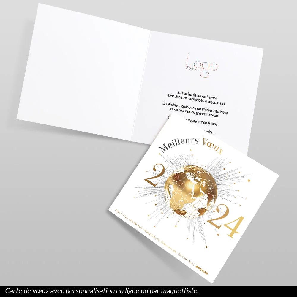 Carte de voeux 2024 - Monde Gold