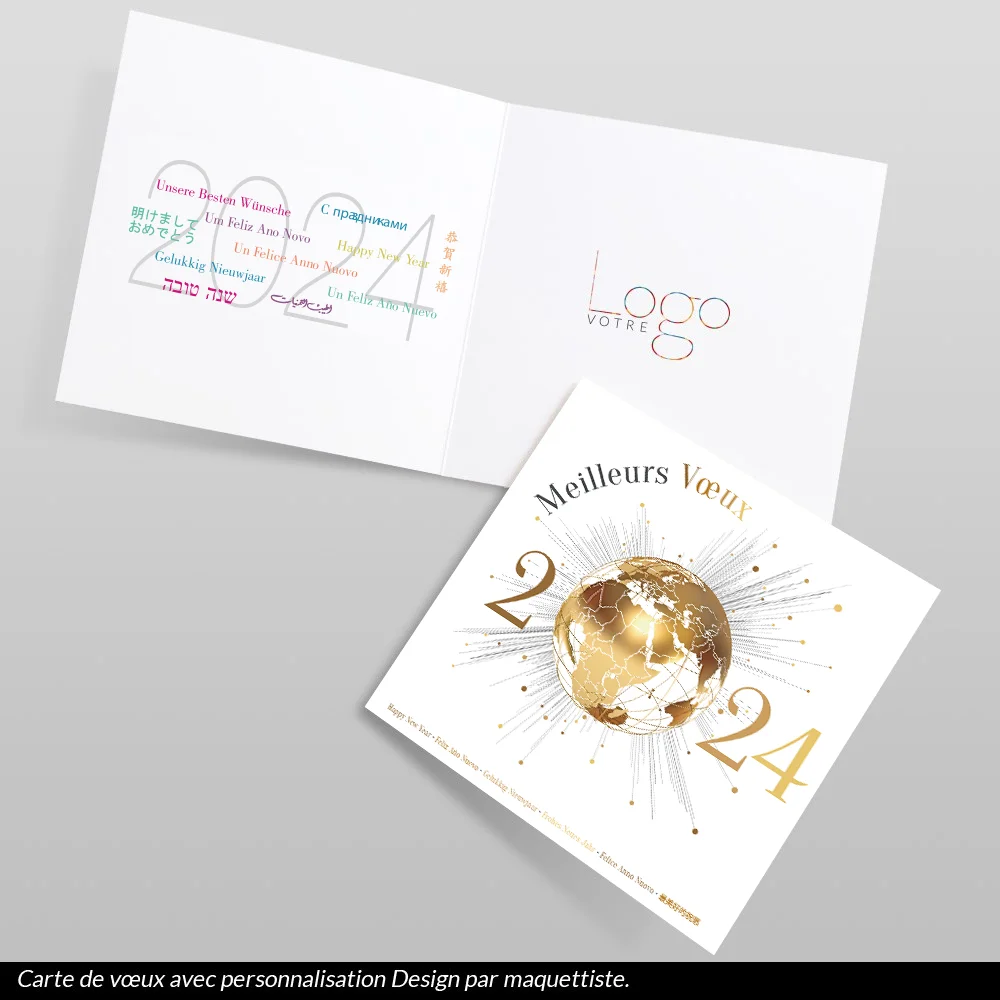 Carte de voeux 2024 - Monde Gold