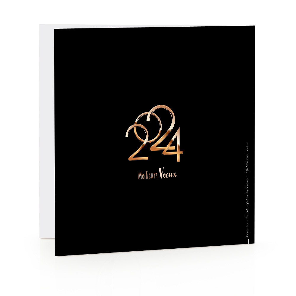 Carte de voeux 2024 Doré rose