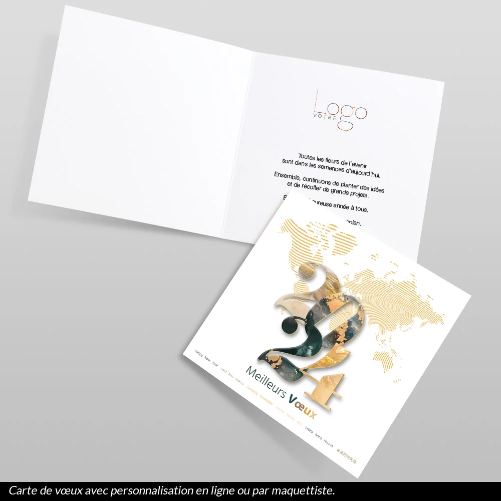 Carte de voeux 2024 - Marbré