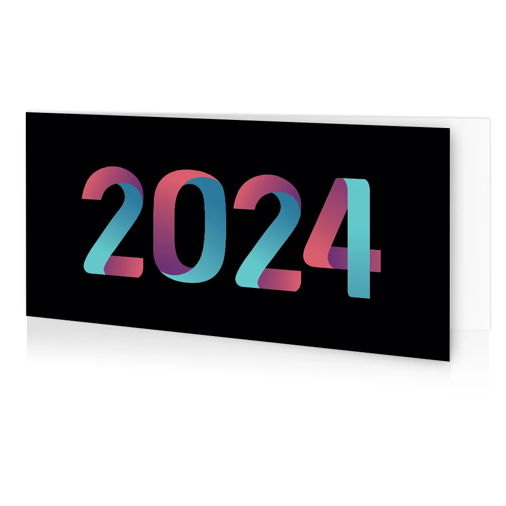 carte de voeux 2024 Pliage Noir