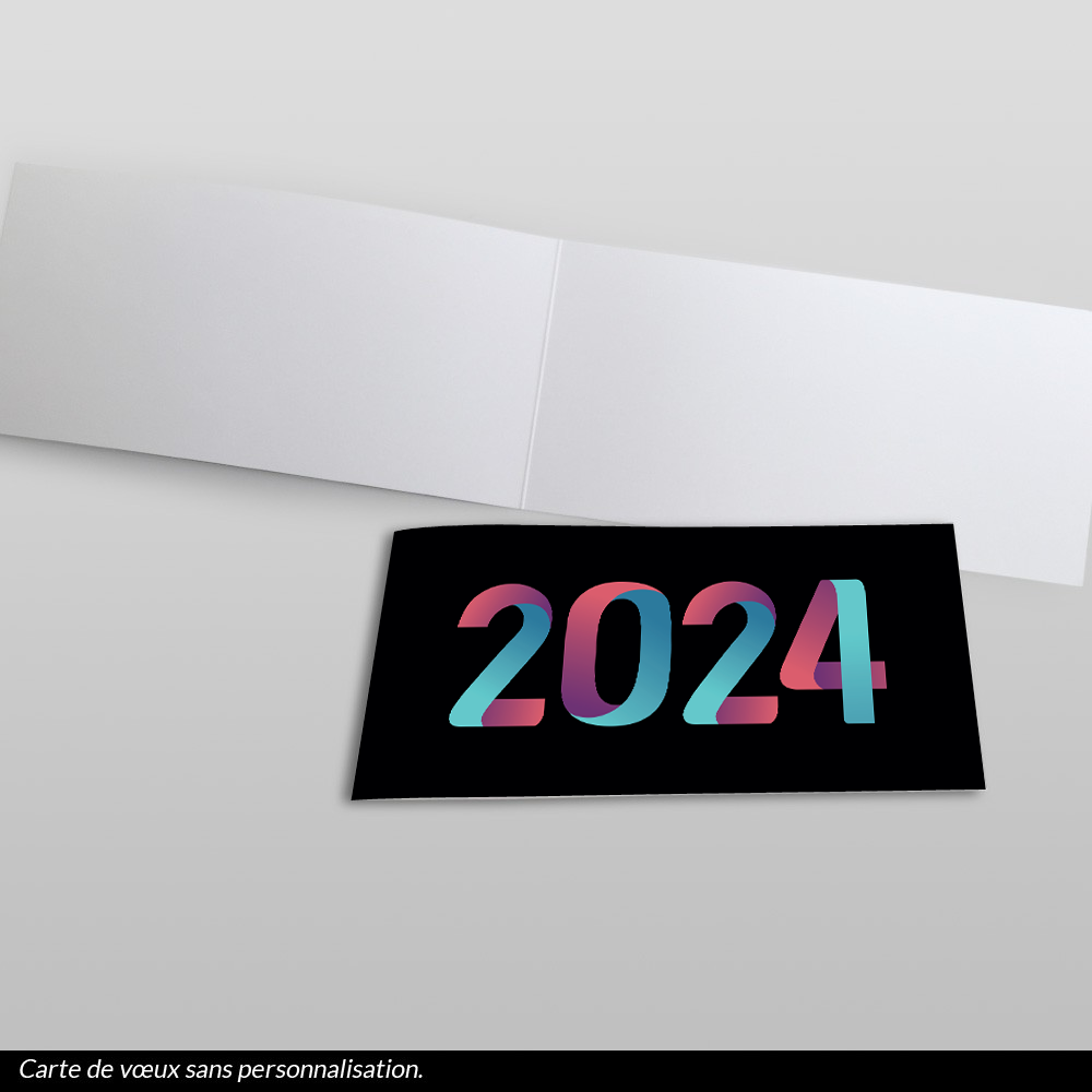 carte de voeux 2024 Pliage Noir