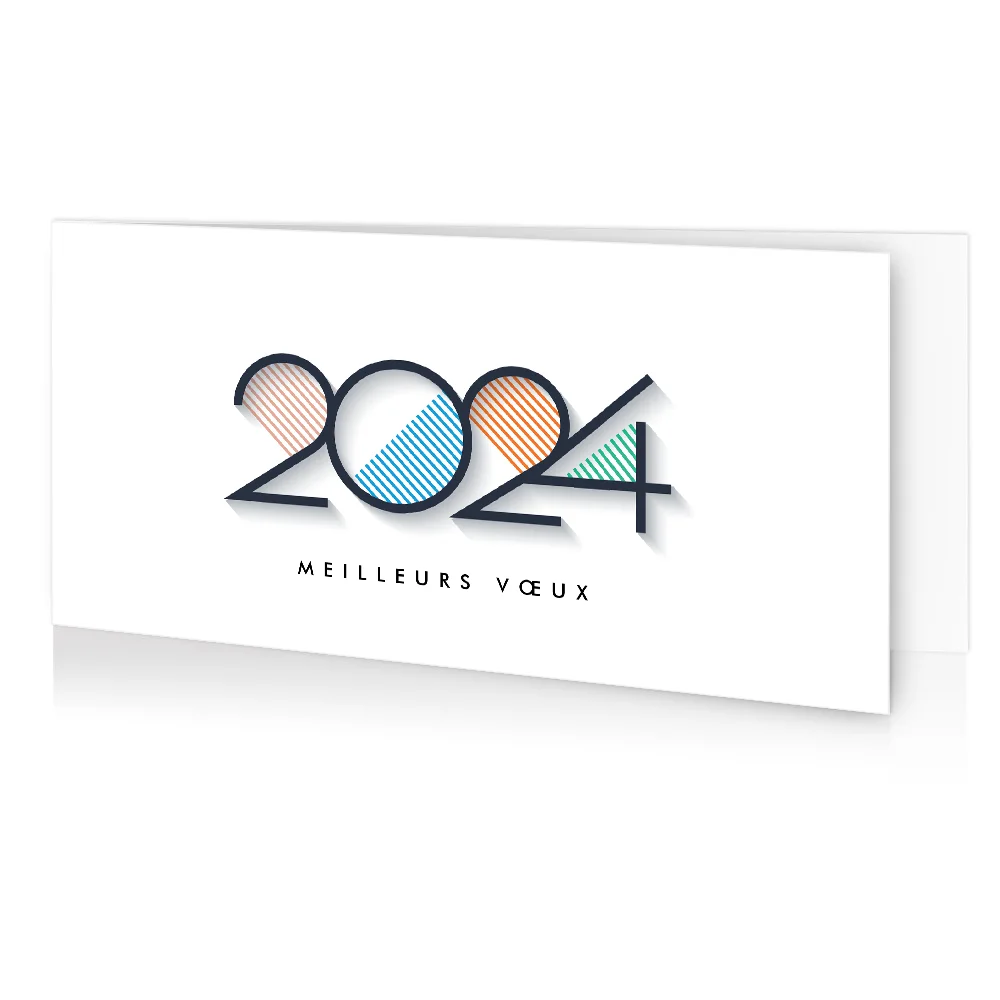 carte de voeux 2024 Striée