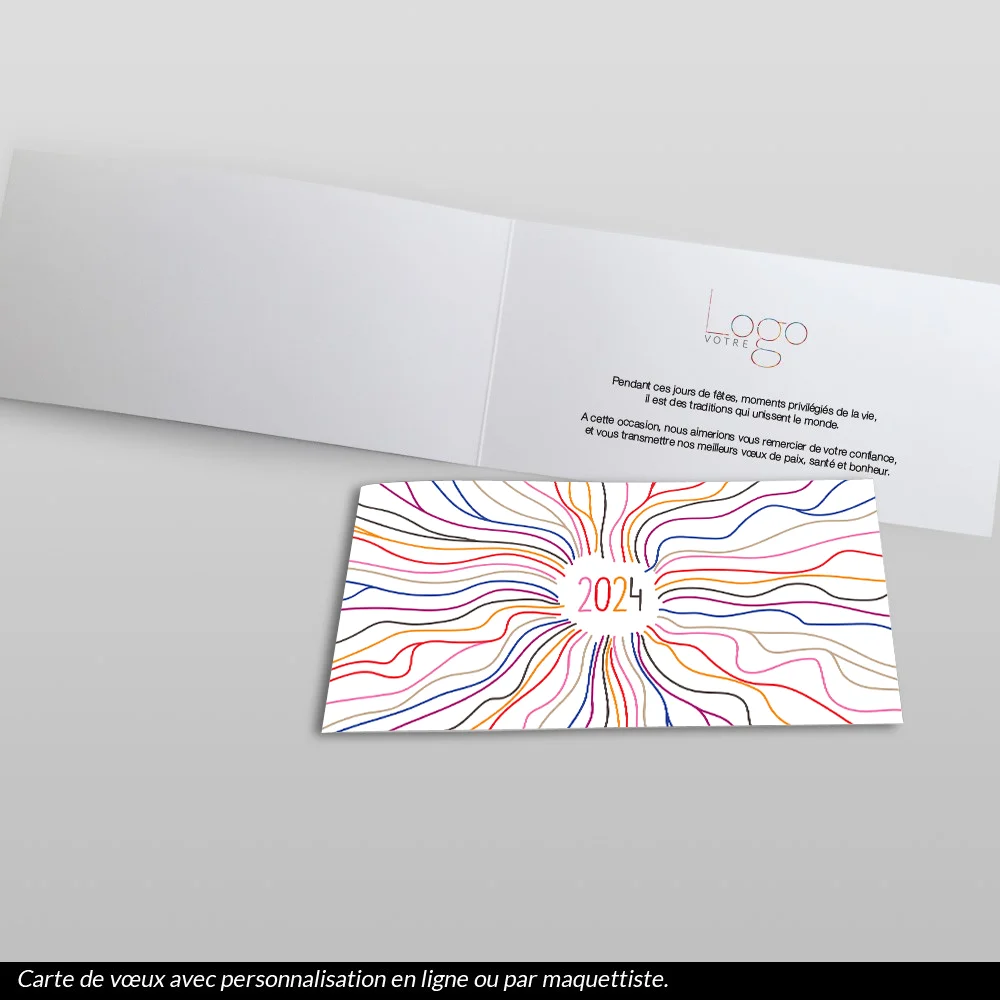carte de voeux 2024 Serpentins