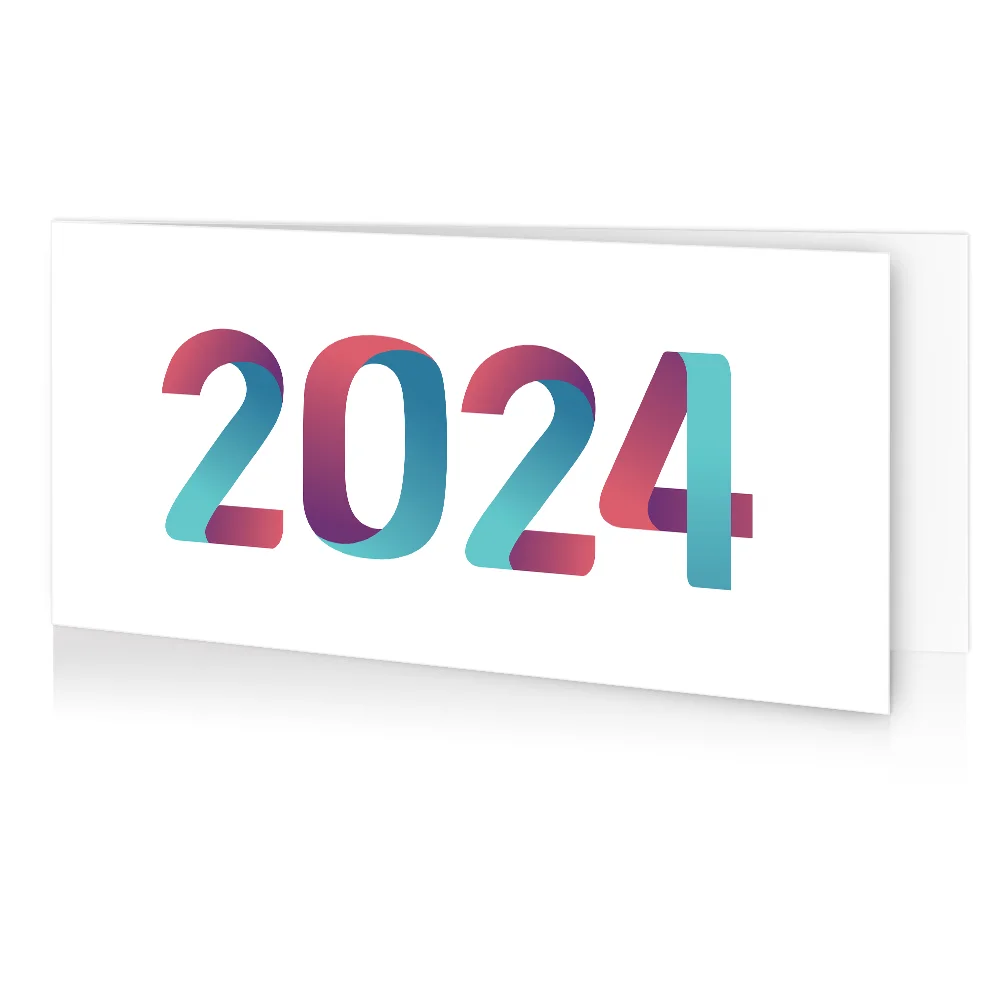 carte de voeux 2024 Pliage Blanc