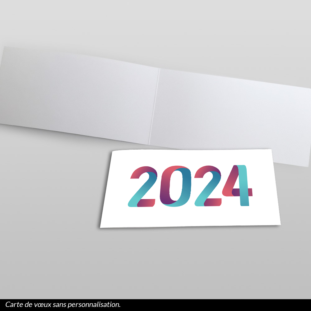 carte de voeux 2024 Pliage Blanc