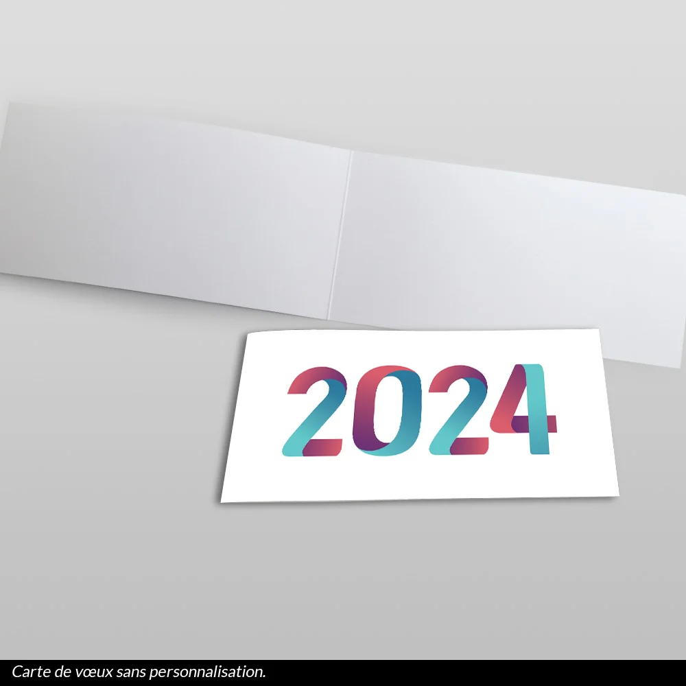 carte de voeux 2024 Pliage Blanc