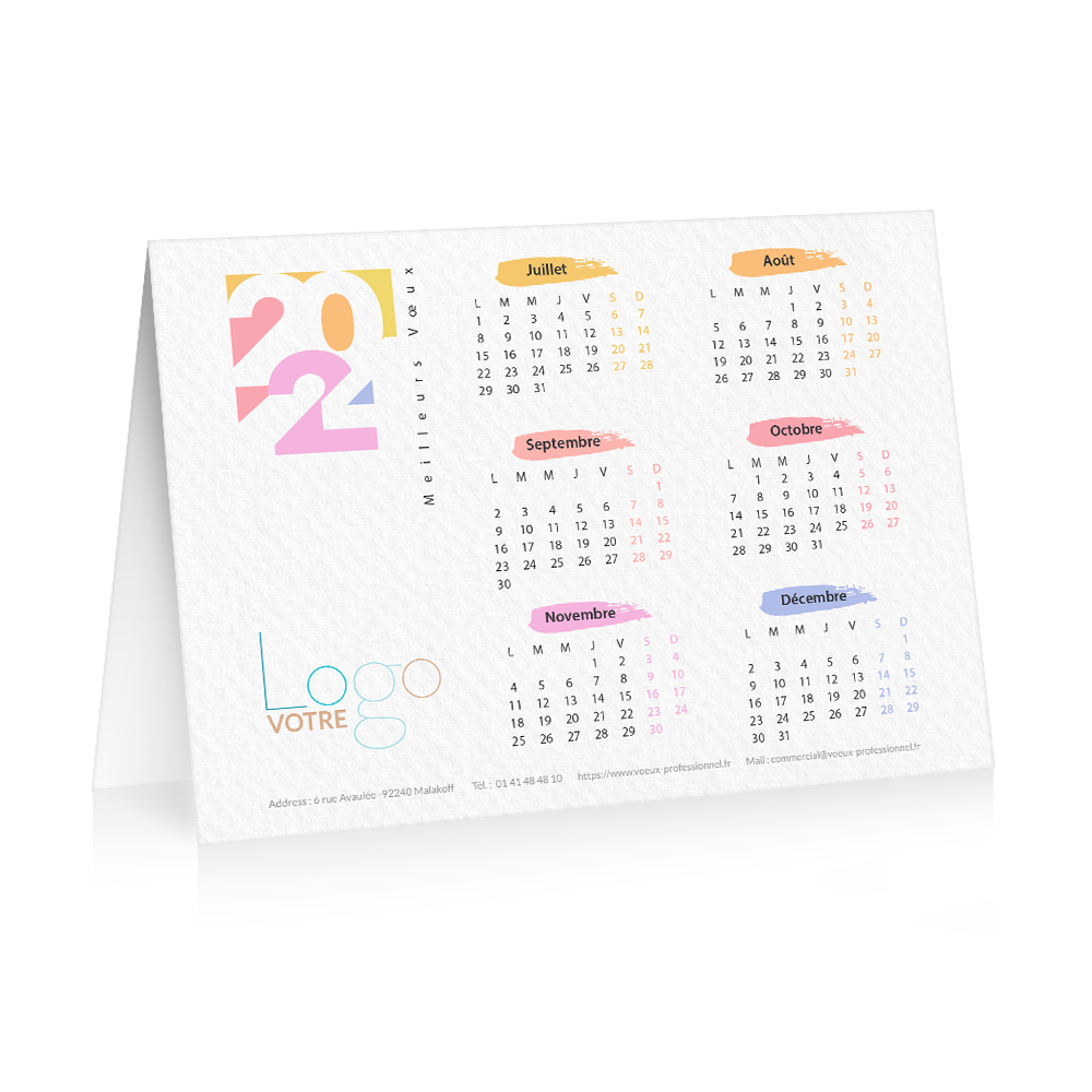 Carte calendrier 2024 Beige