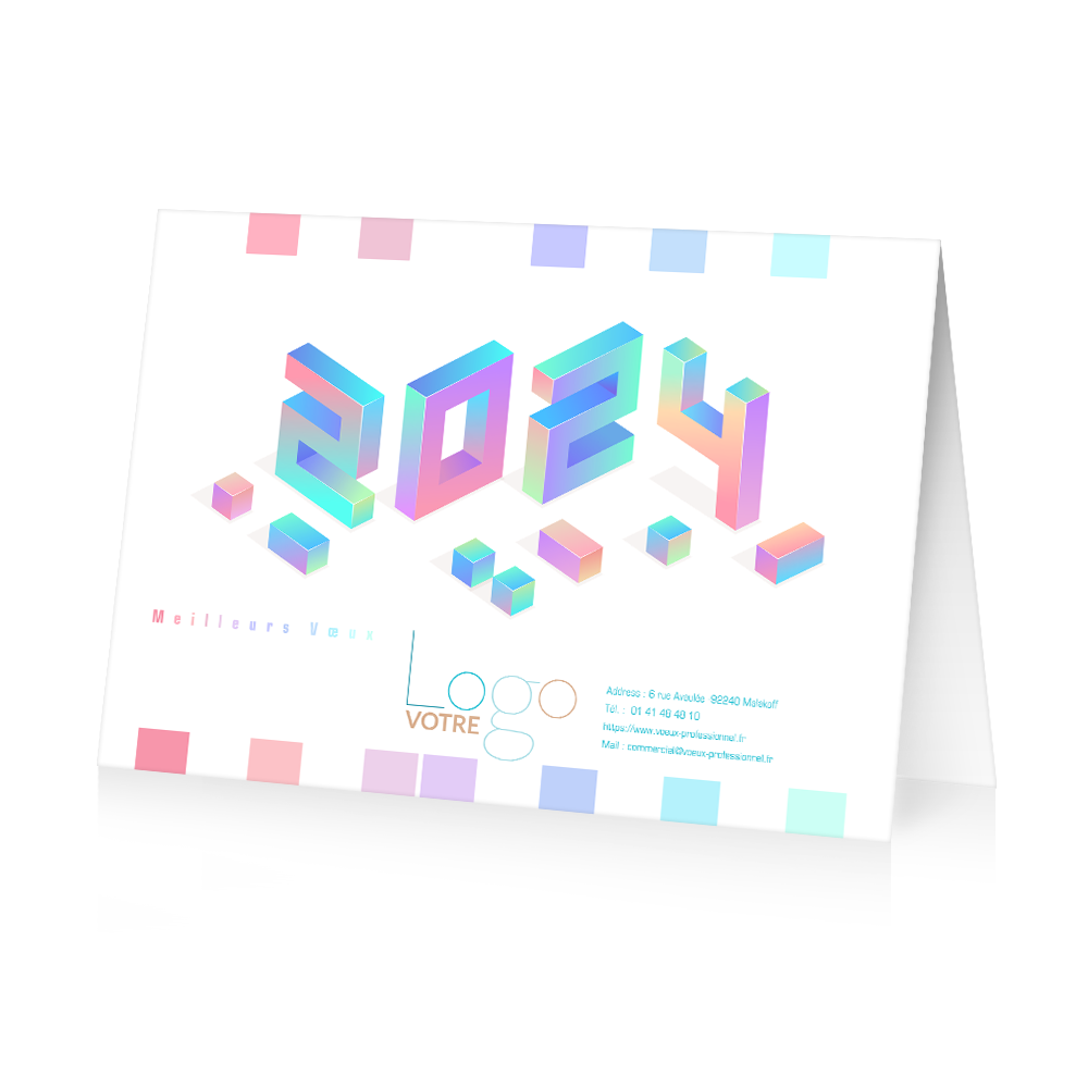 Carte calendrier 2024 Cubes