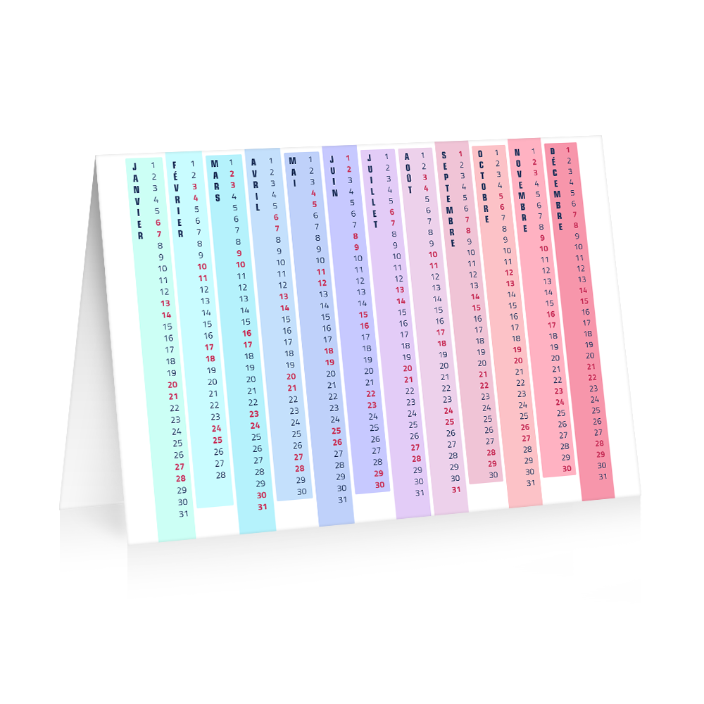 Carte calendrier 2024 Cubes