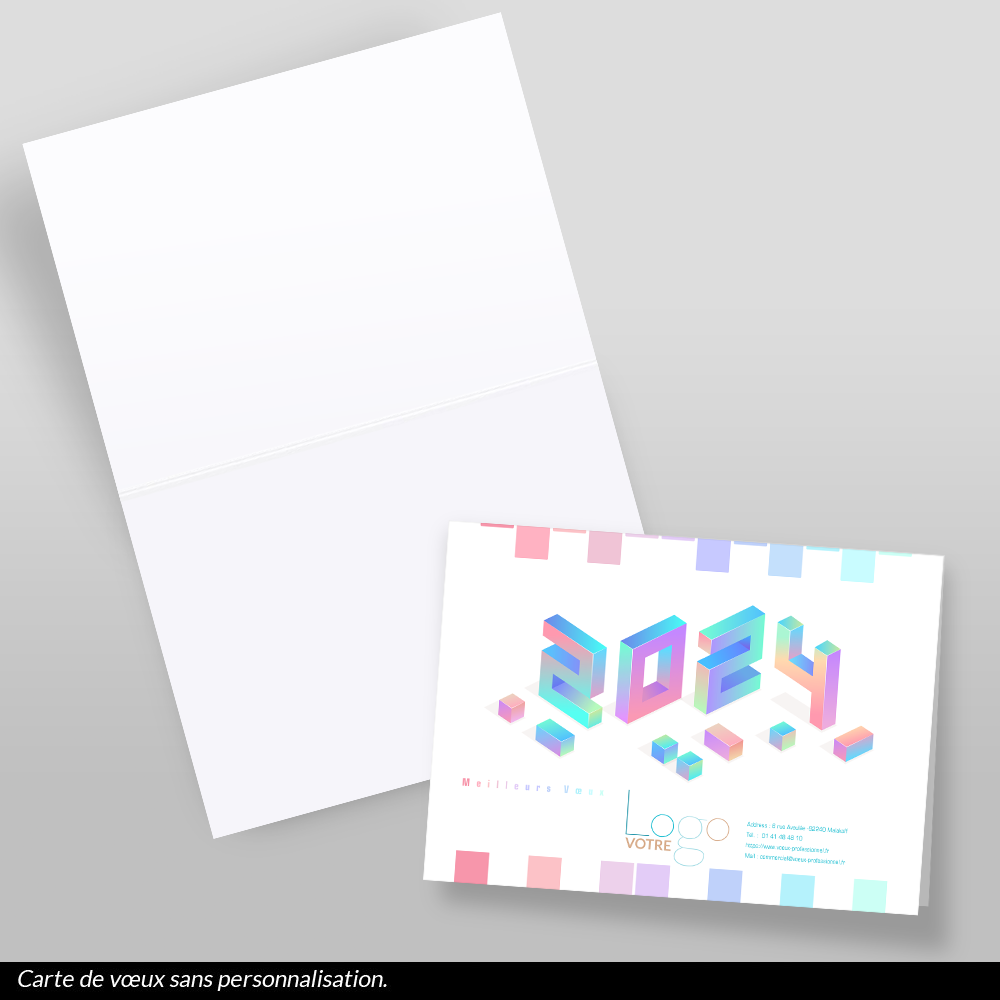 Carte calendrier 2024 Cubes