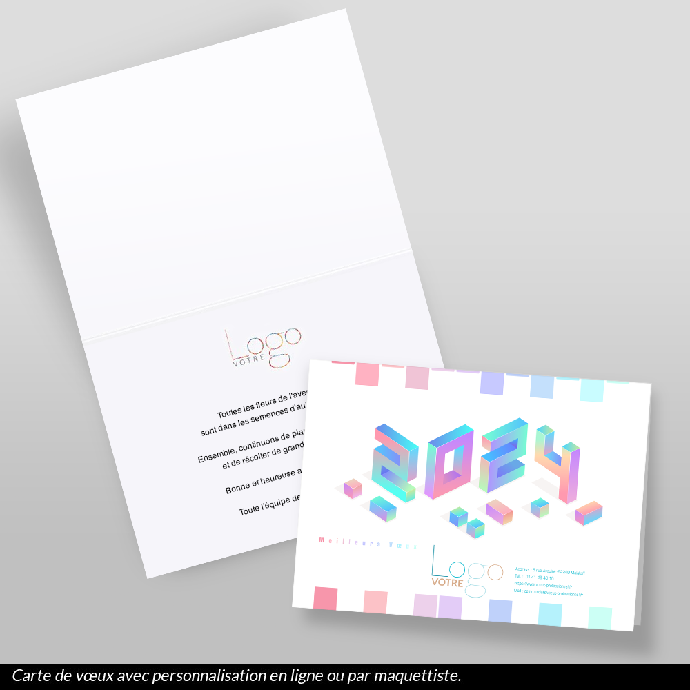Carte calendrier 2024 Cubes