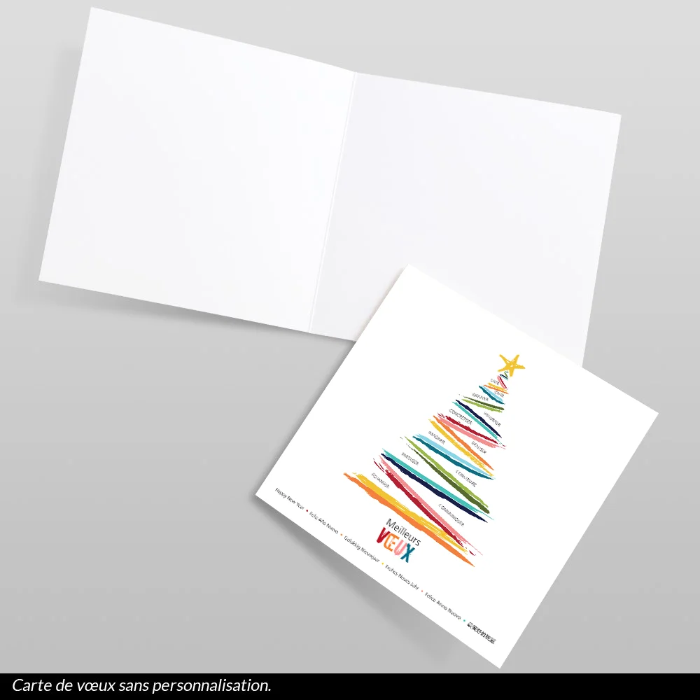 Carte de voeux 2024 - Sapin Mots