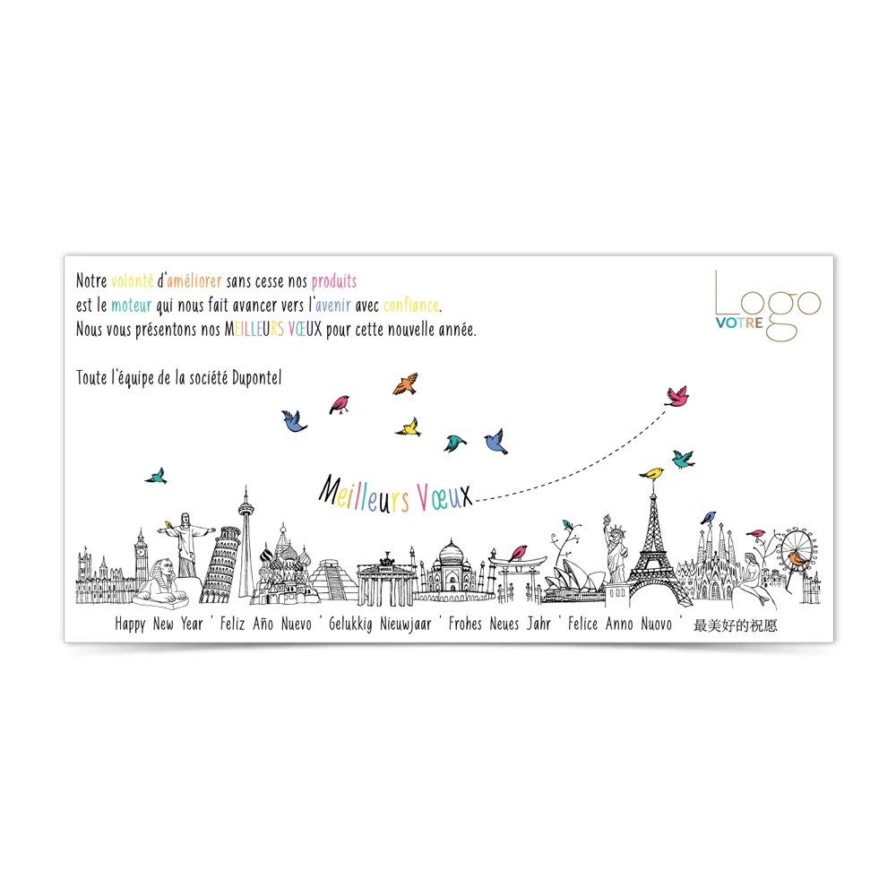 Carte de Voeux Virtuelle 2024 Statique - Les Oiseaux 