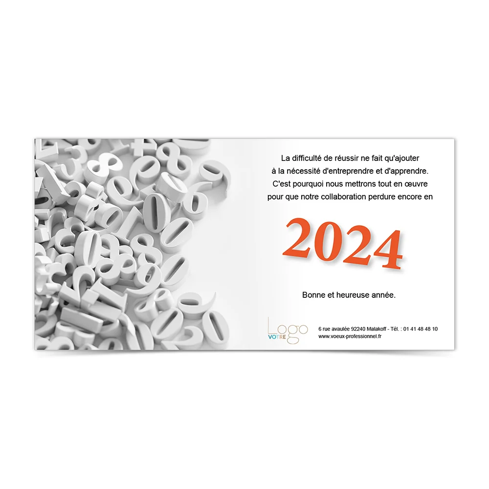 Carte de Voeux Virtuelle 2024 Statique - Chiffres