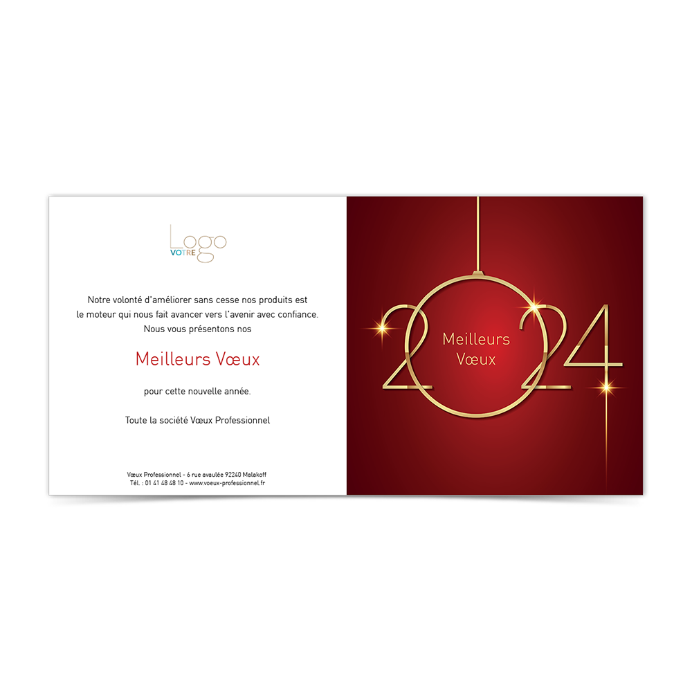 carte de voeux 2024 Statique -  Scintillante