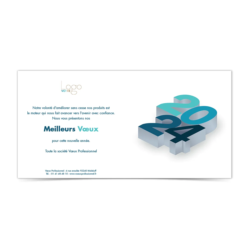 carte de voeux 2024 Statique -  3D