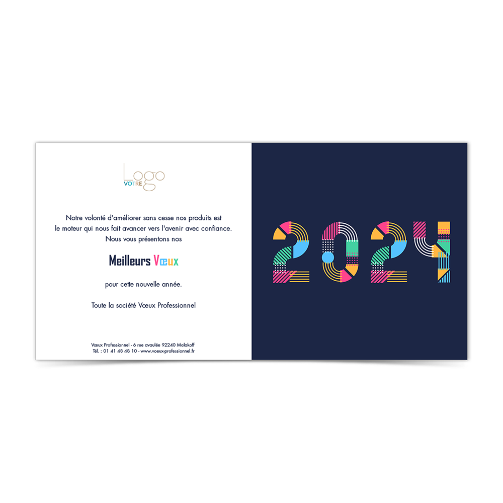 carte de voeux 2024 Statique -  Chevrons