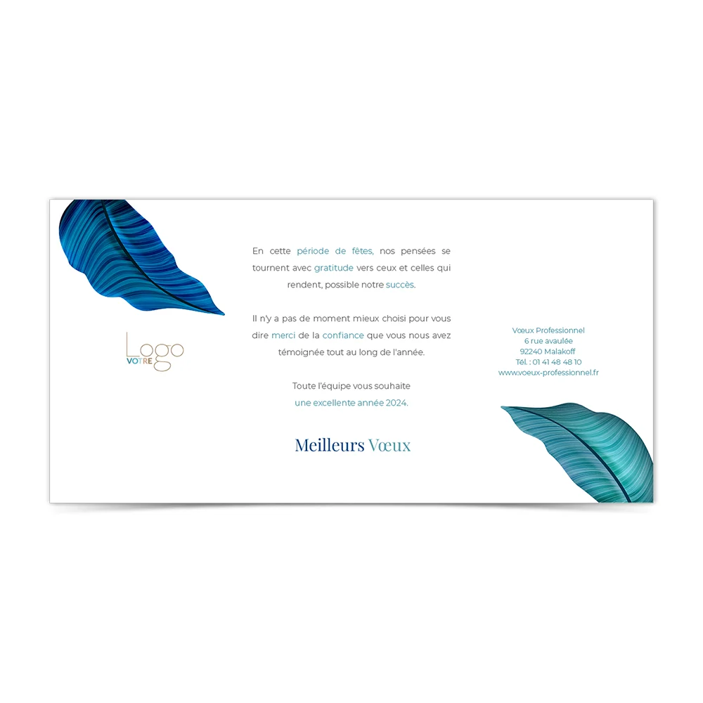 carte de voeux 2024 Statique -  Feuilles