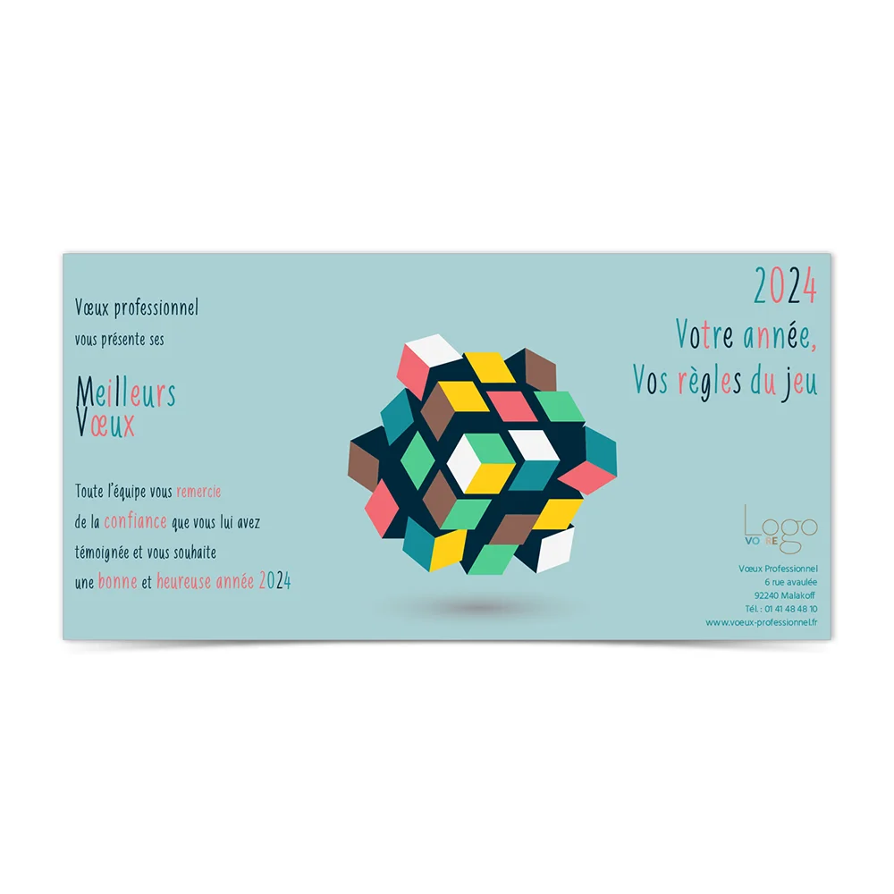 carte de voeux 2024 Statique -  Cube
