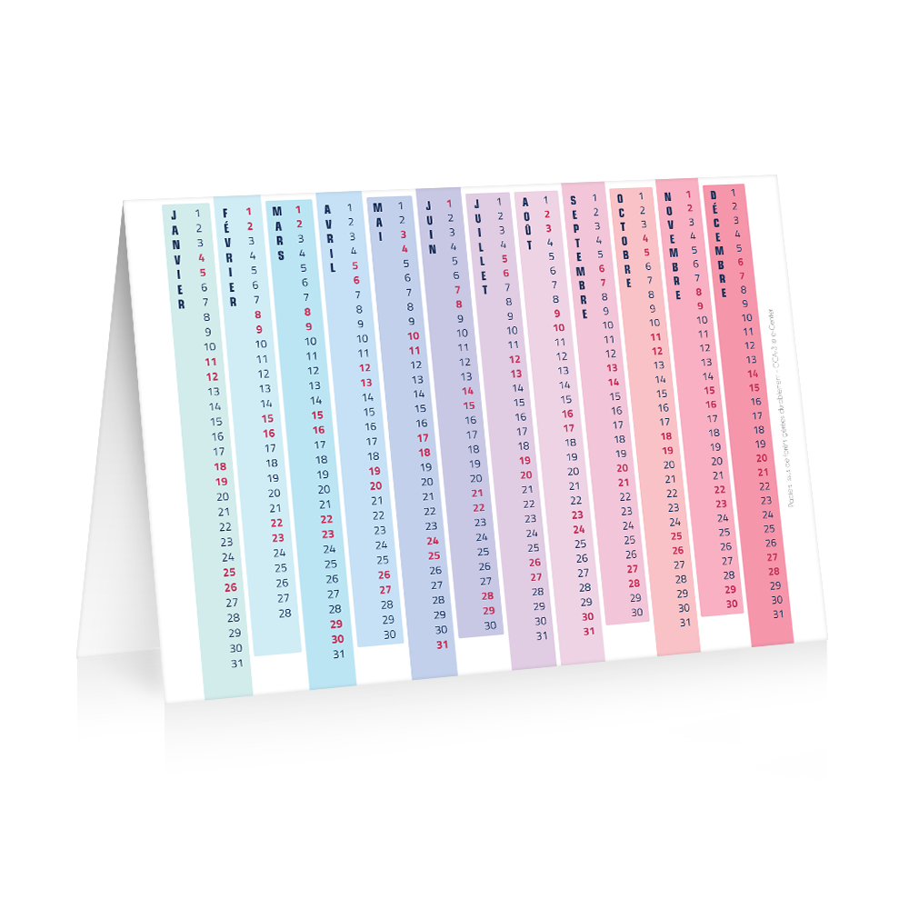 Carte calendrier 2025 Cubes