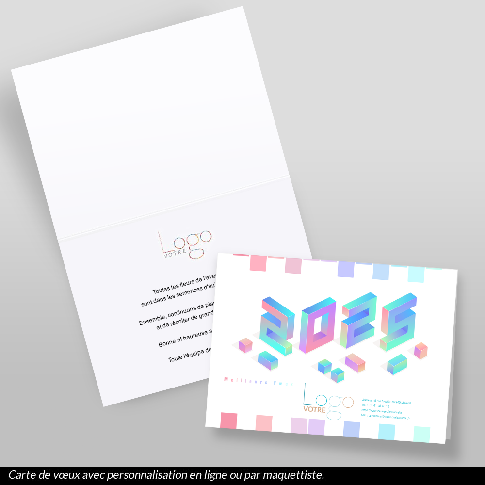 Carte calendrier 2025 Cubes