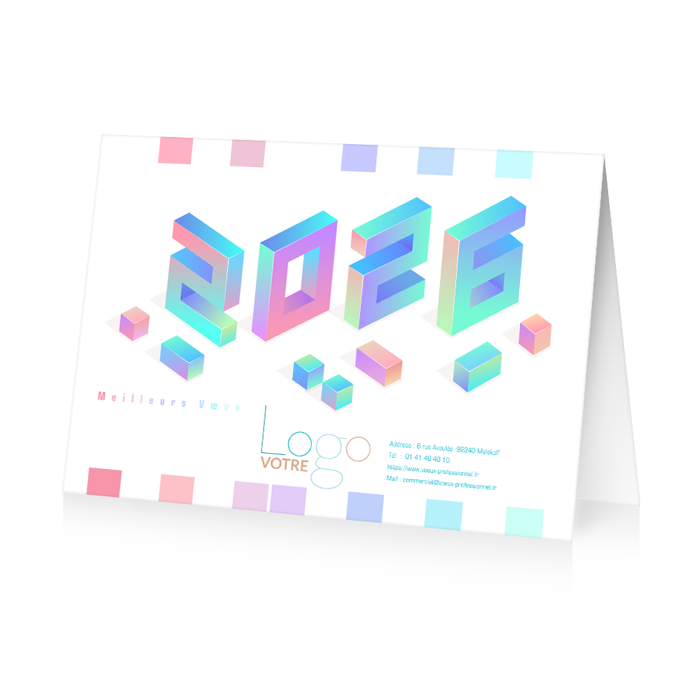 Carte calendrier 2026 Cubes