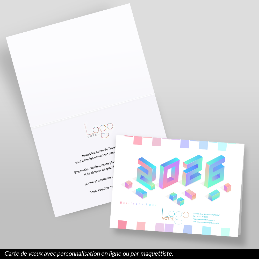 Carte calendrier 2026 Cubes