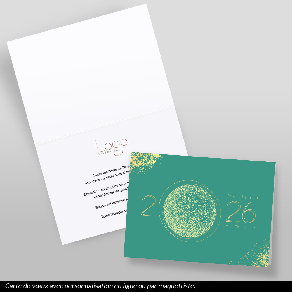 Carte calendrier 2026 Verte