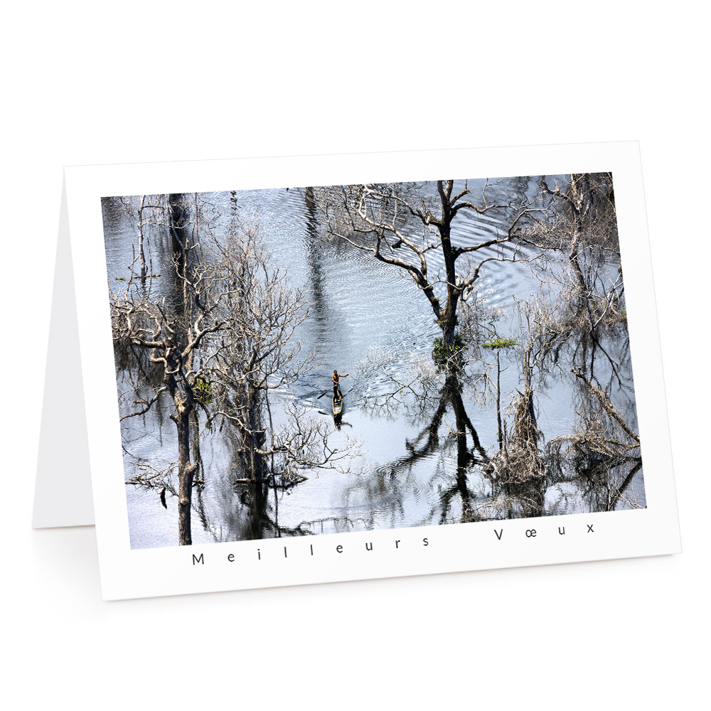 Carte de voeux 2026 - Pêcheur sur la Rivière Léfini