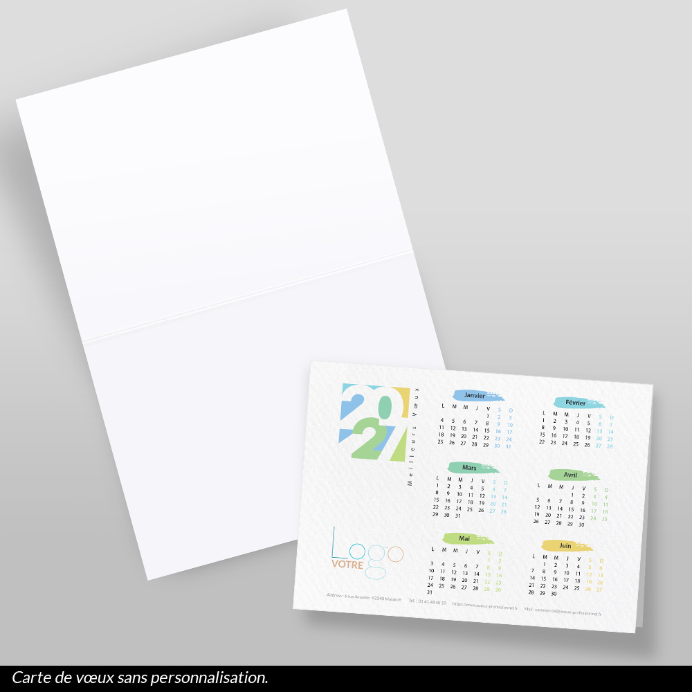 Carte calendrier 2026 Beige