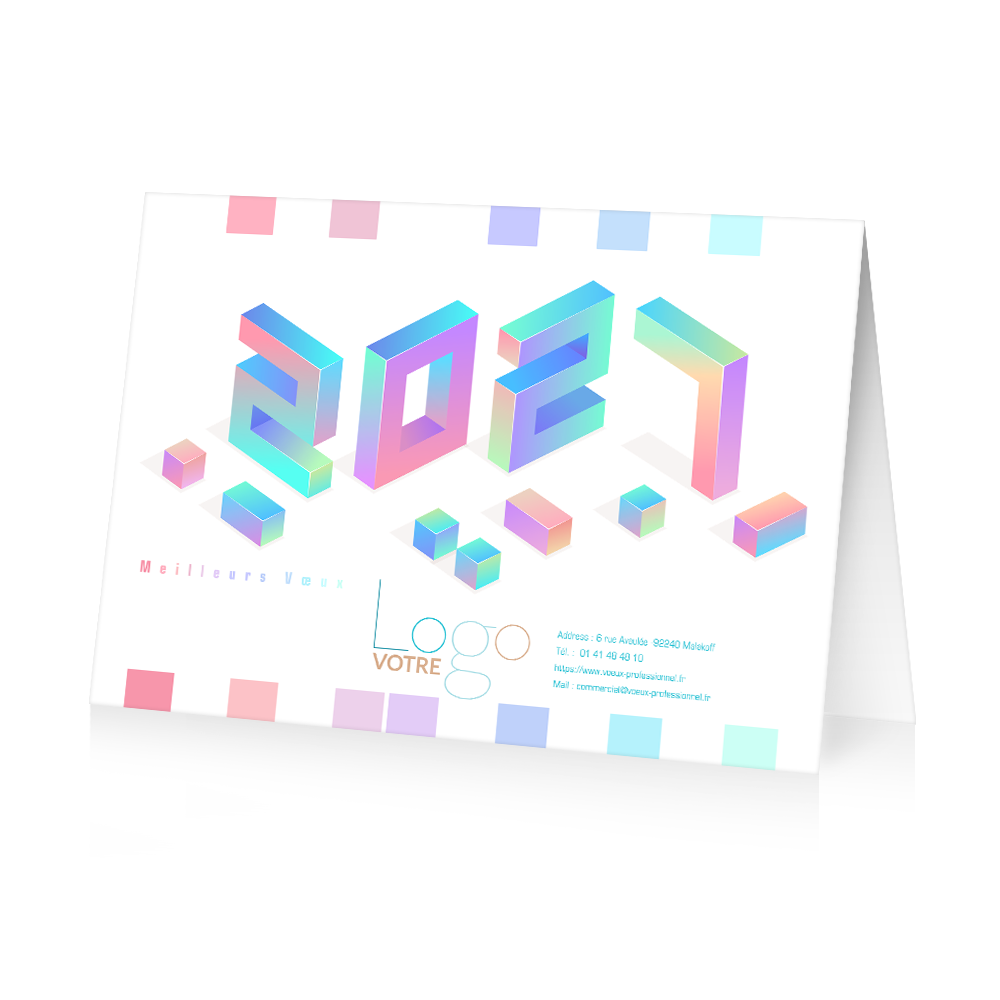 Carte calendrier 2026 Cubes