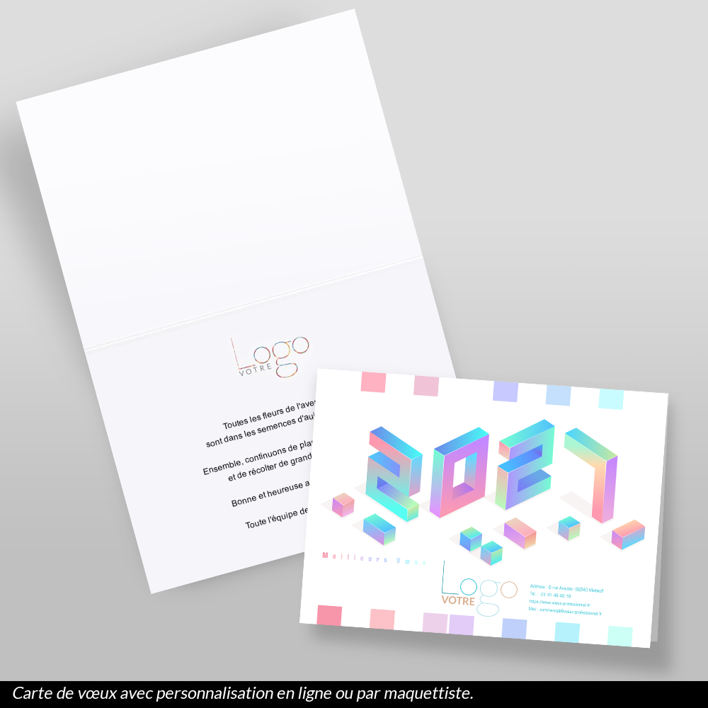 Carte calendrier 2026 Cubes