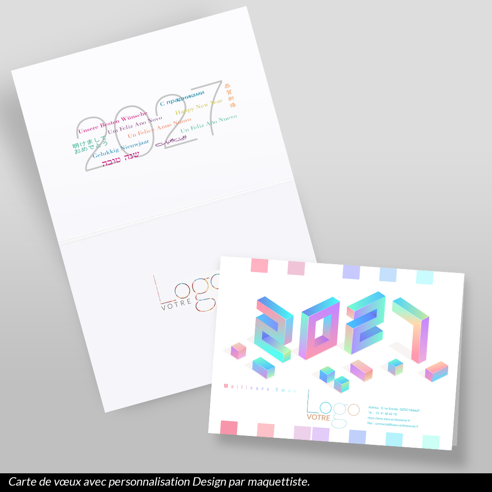 Carte calendrier 2026 Cubes