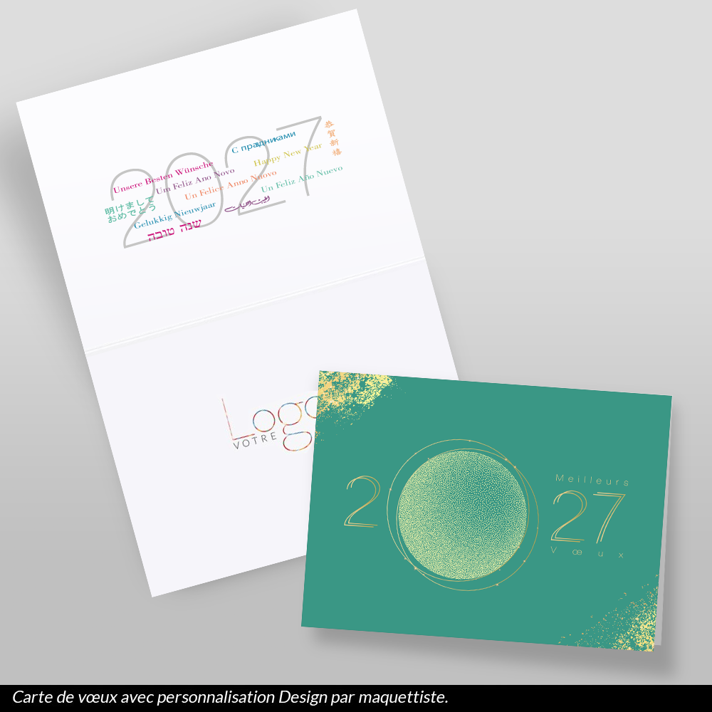 Carte calendrier 2026 Verte